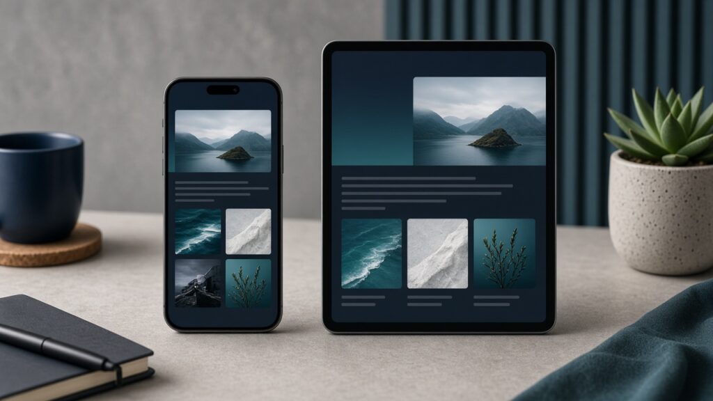 Mobil uyumlu web tasarım telefon ve tablet görseli
